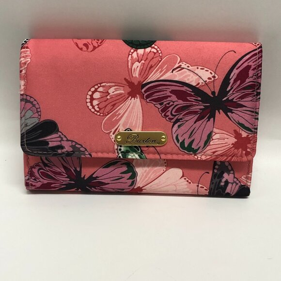 Buxton Handbags - Buxton Wallet Tri Fold Pink Butterfly Wallet 6" x 4.5" NWOT